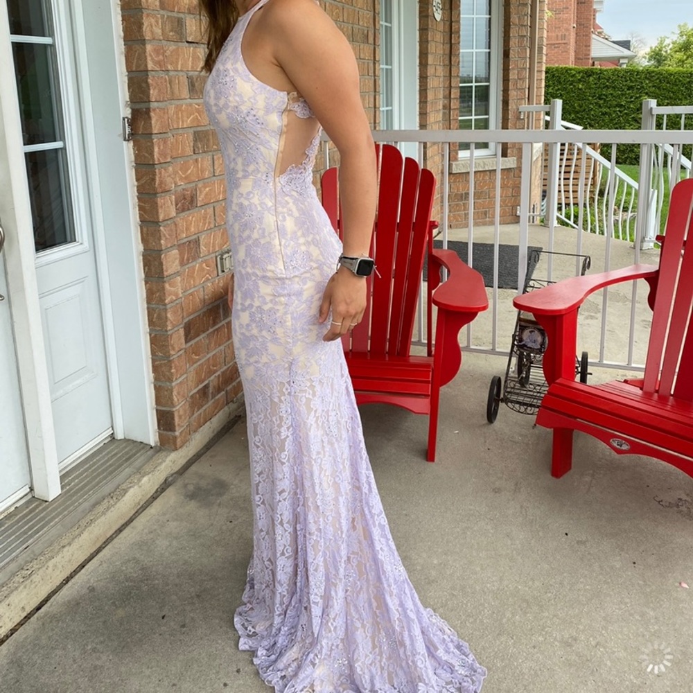 Halter lavender & lace Maxi dress